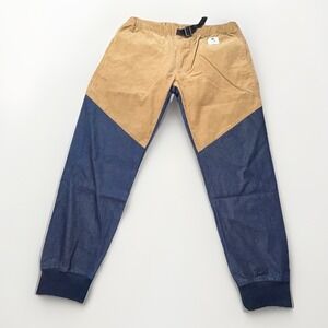 Tonbow Tokyo Jogger Pants Mens L Made in Japan Corduroy Colorblock Elastic Waist